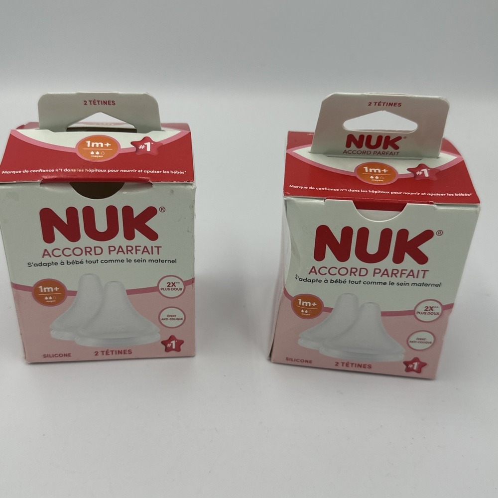 New NUK Perfect Match Bottle Nipples 1m+ 2 Silicone Anti-Colic Airvent - Lot 2 - Picture 4 of 7